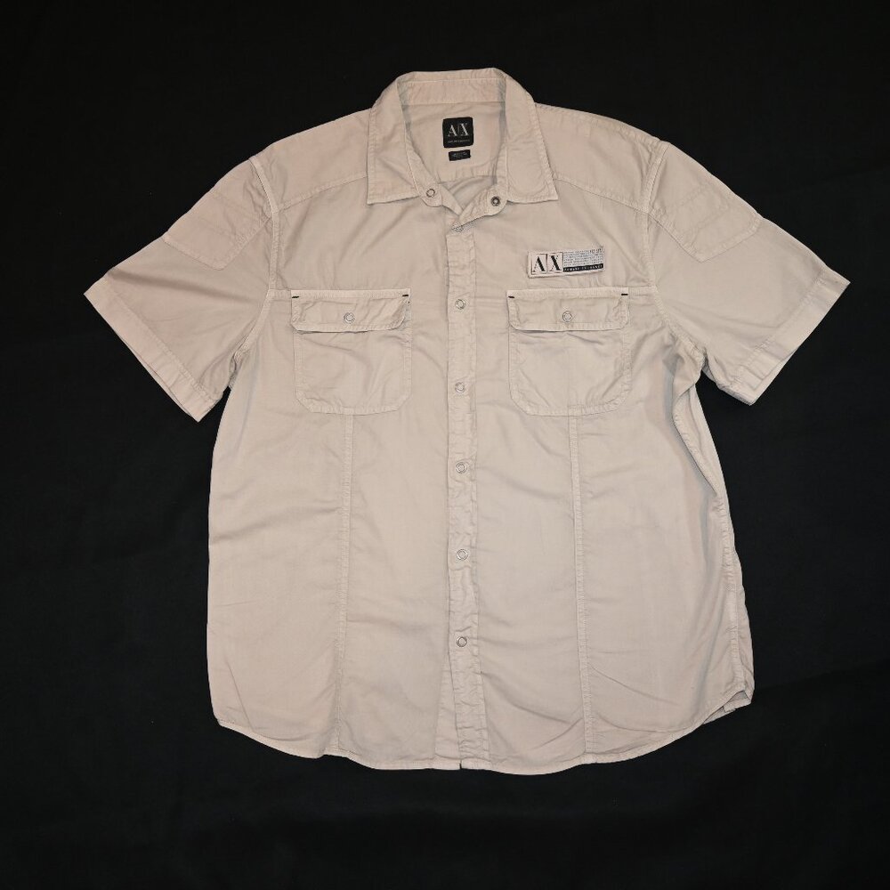 Men’s Armani Exchange 100% Cotton XL Short Sleeve Snap Down Shirt